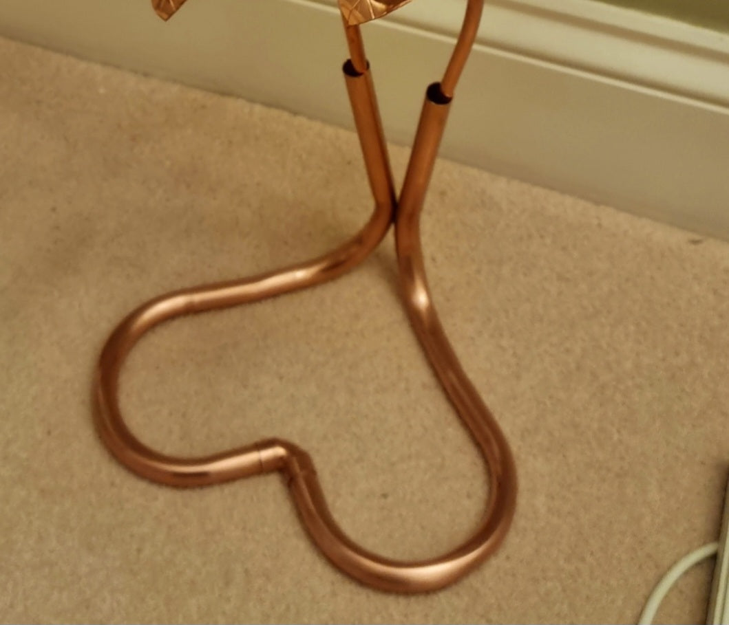 Double Copper Heart Flower Stand