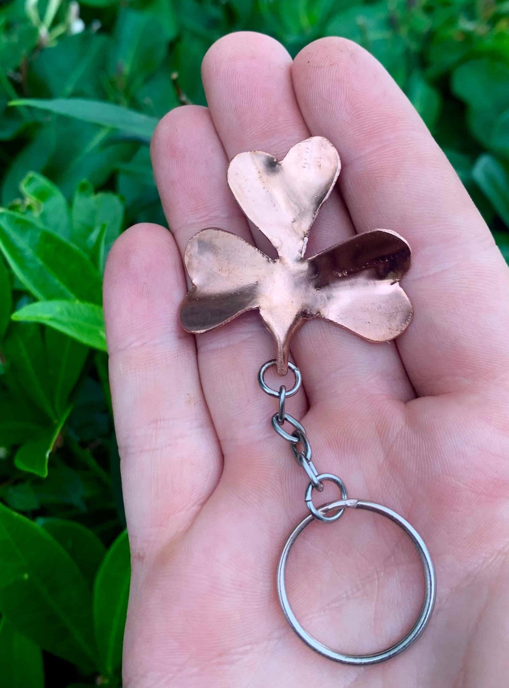 Copper Clover Keyring - Copper Hearts UK