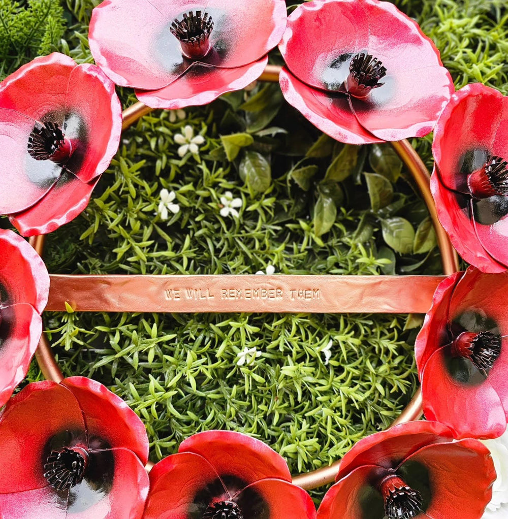 Copper Poppy Wreath - Copper Hearts UK