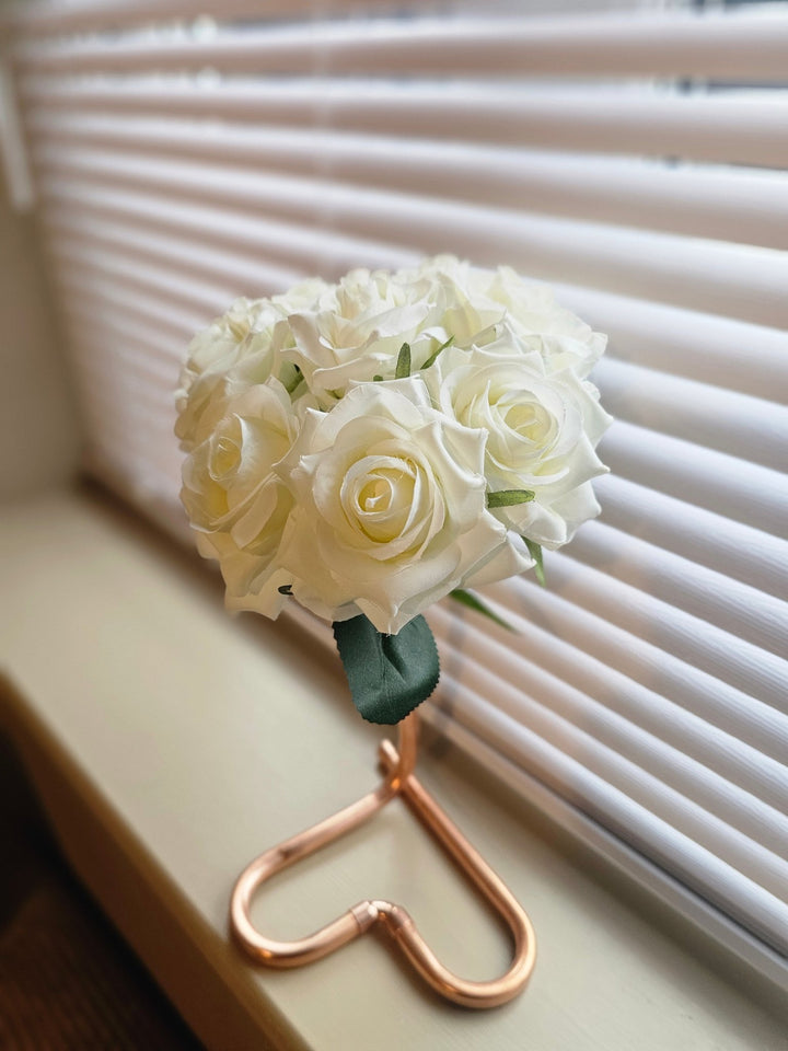 Ivory Rose Bouquet - Copper Hearts UK