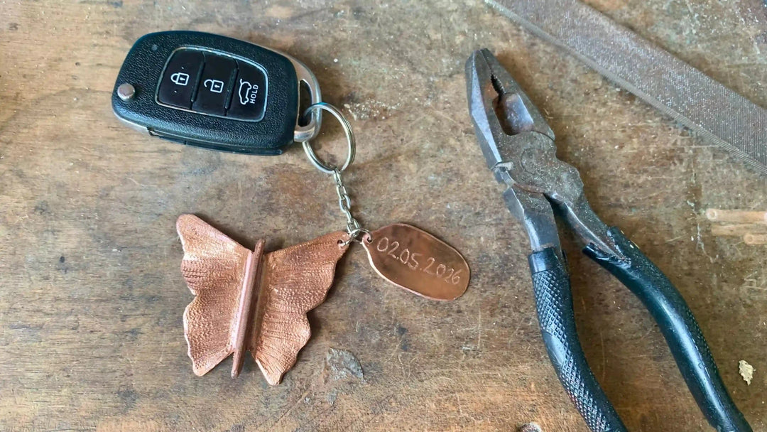 Pocket Butterfly Keyring - Copper Hearts UK