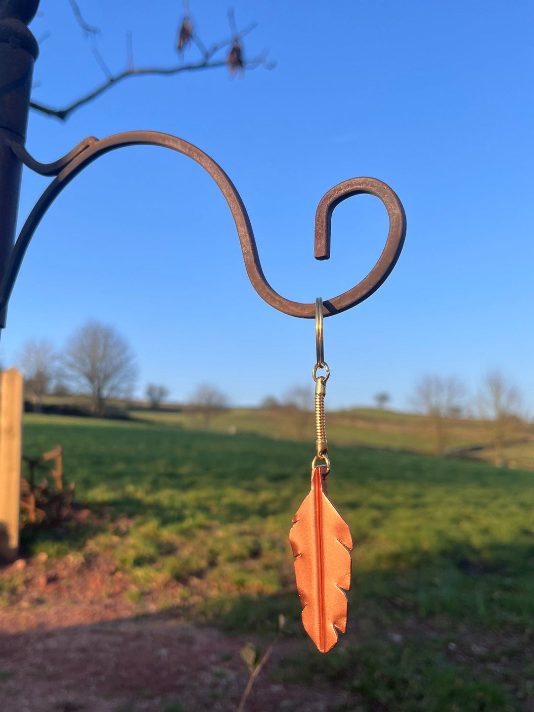 Pocket Feather Keyring - Copper Hearts UK
