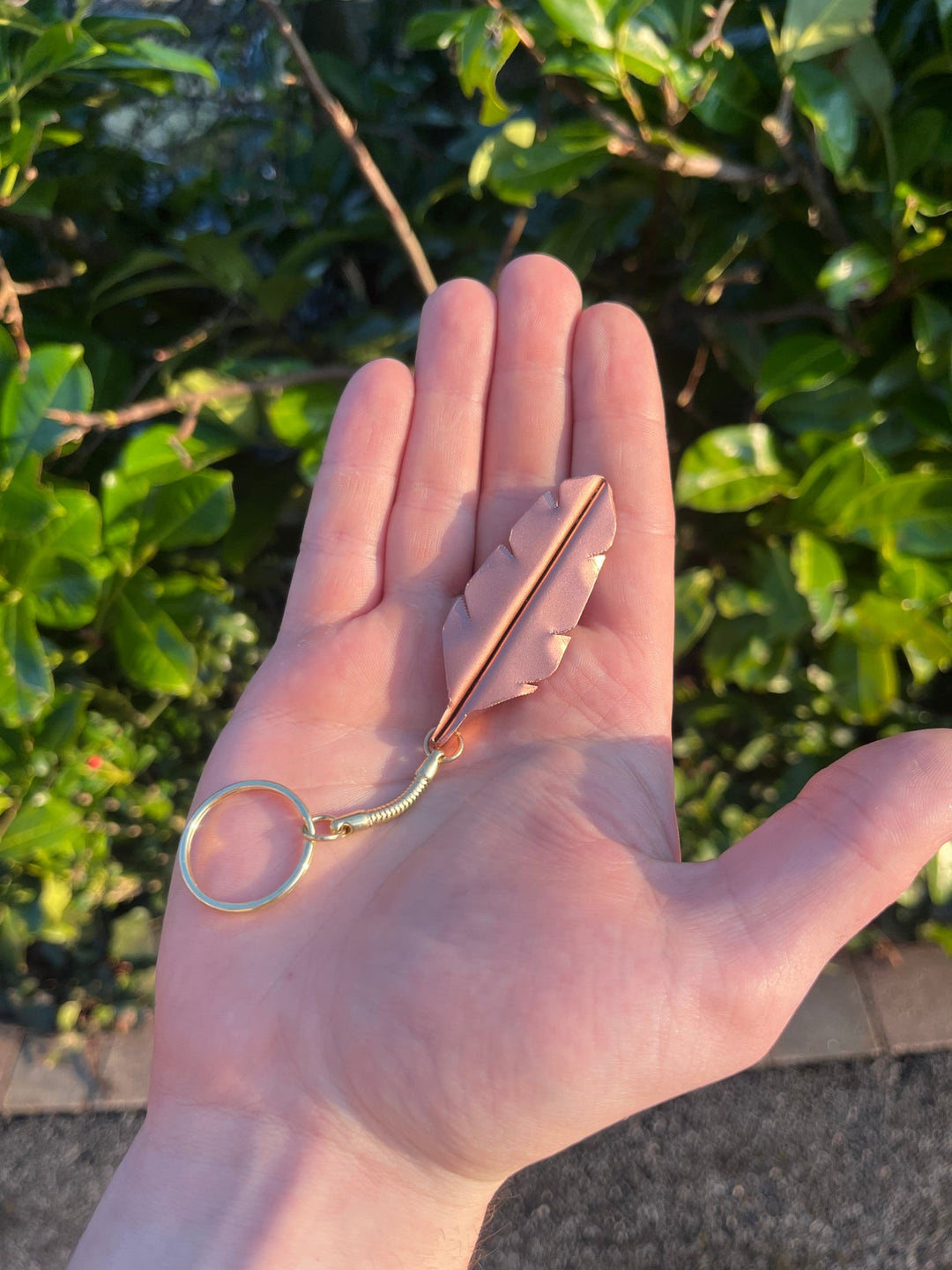 Pocket Feather Keyring - Copper Hearts UK