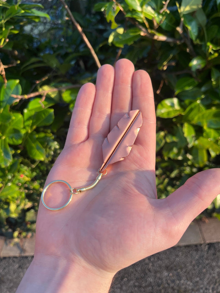 Pocket Feather Keyring - Copper Hearts UK