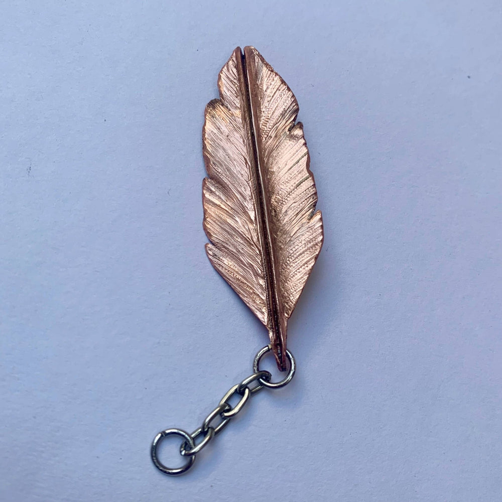 Pocket Feather Keyring - Copper Hearts UK
