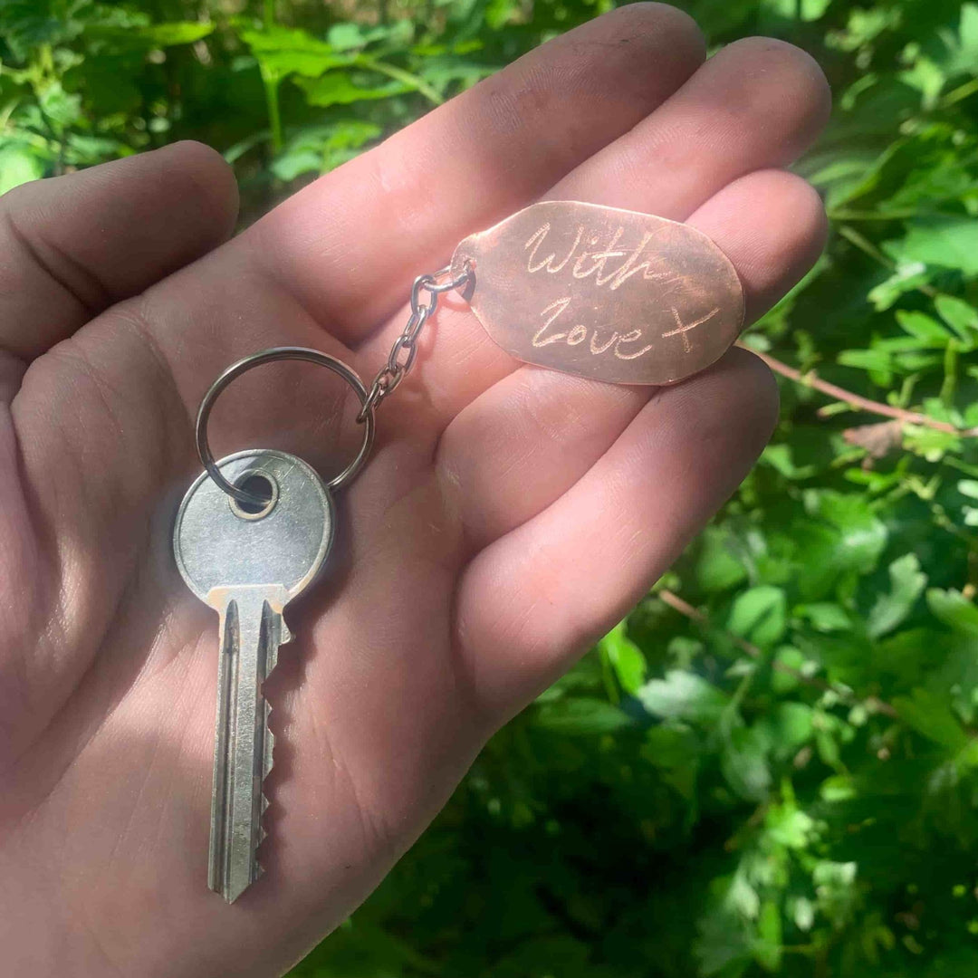 Pocket Note Keyring - Copper Hearts UK