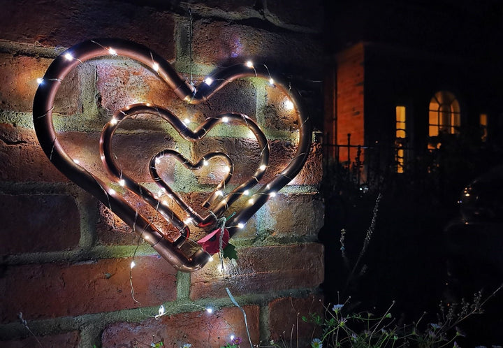 Warm White Fairy Lights - Copper Hearts UK
