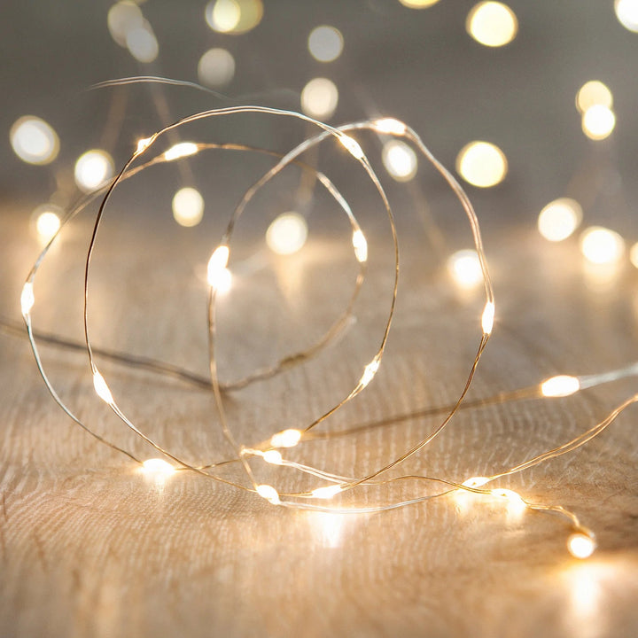 Warm White Fairy Lights - Copper Hearts UK